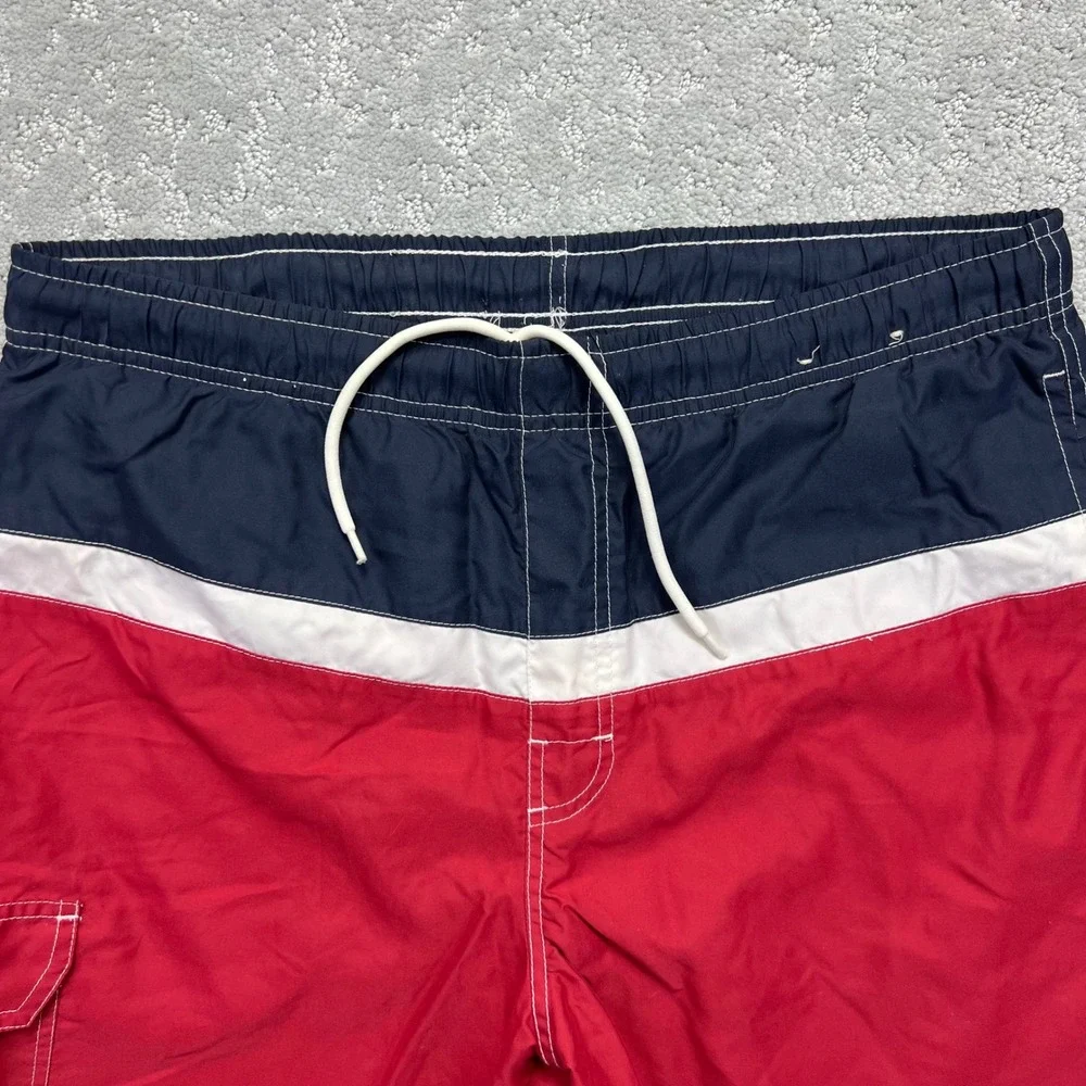 VINTAGE Y2k Old Navy Board Shorts Mens‎ SColorblock Swim Trunks Surf USA Flag